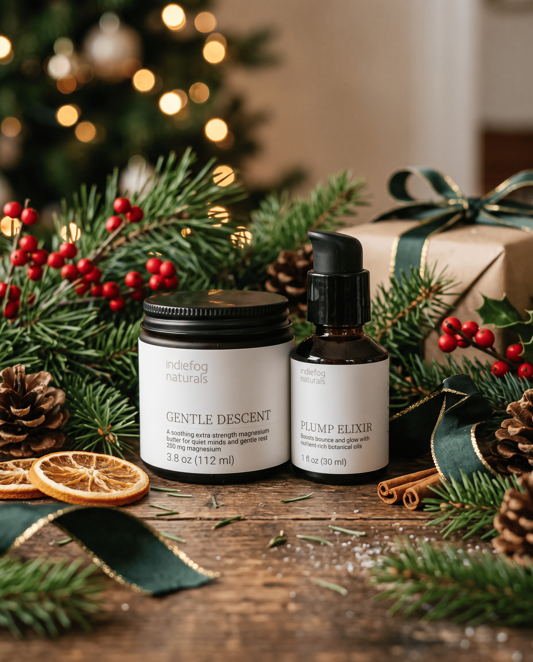 Kikki's Evening Bundle: Gentle Descent magnesium butter and Plump Elixir